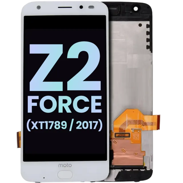 OLED displej s rámečkem a otisků prstů scanner pro Motorola Moto Z2 Force (XT1789 / 2017) (originál OEM) (bílá)