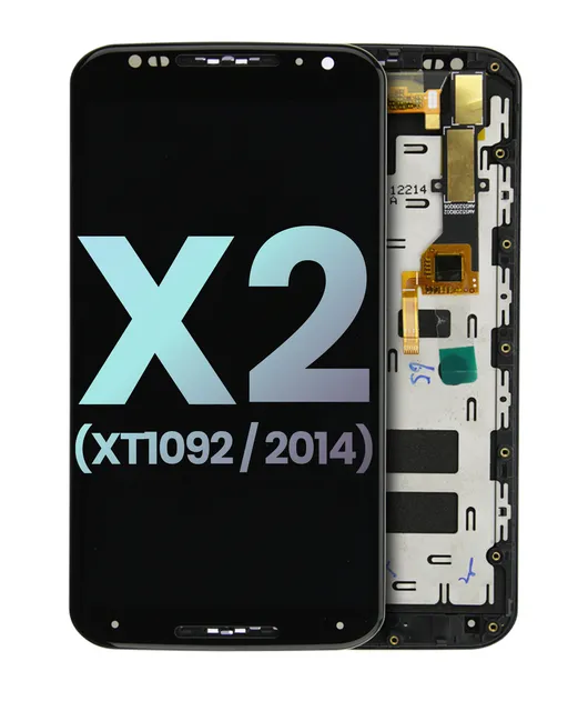 LCD displej s rámečkem pro Motorola Moto X2 (XT1092 / 2014) (originál OEM) (černá)