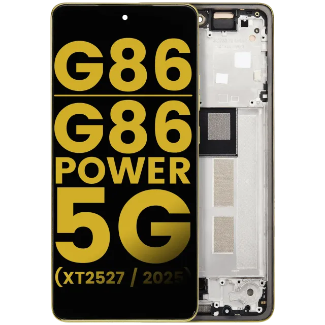 OLED displej s rámečkem pro Motorola Moto G86 / G86 Power 5G (XT2527 / 2025) (repasovaný) (Golden Cypress)