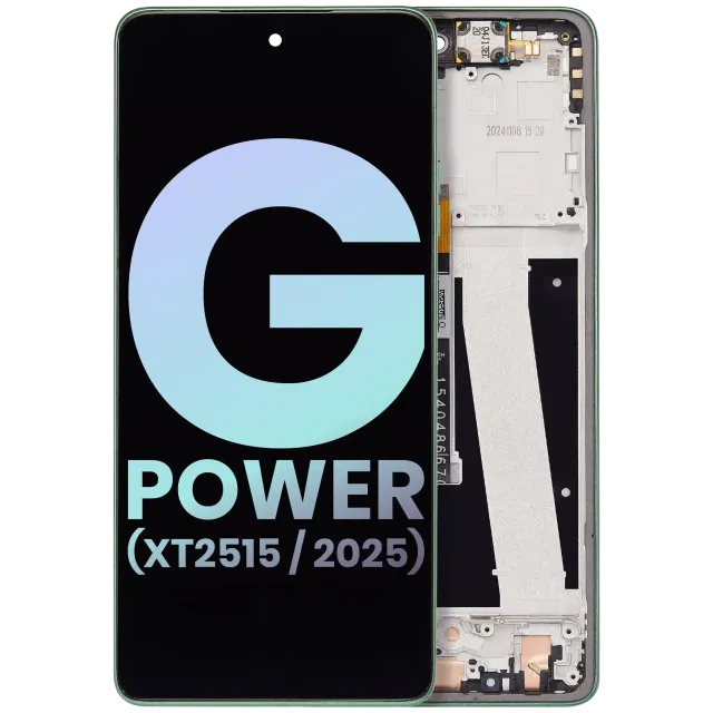 LCD displej s rámečkem pro Motorola Moto G Power (XT2515 / 2025) (originál OEM) (Leaf Green)