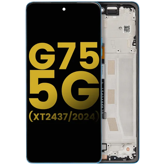 LCD displej s rámečkem pro Motorola Moto G75 5G (XT2437 / 2024) (repasovaný) (Aqua Blue)