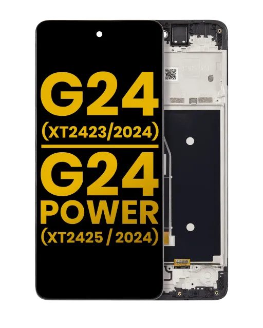 LCD displej s rámečkem pro Motorola Moto G24 (XT2423 / 2024) / G24 Power (XT2425-1 / 2024) (repasovaný) (všechny barvy)