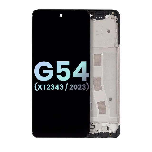 LCD displej s rámečkem pro Moto G54 (XT2343 / 2023) (originál OEM) (černá)