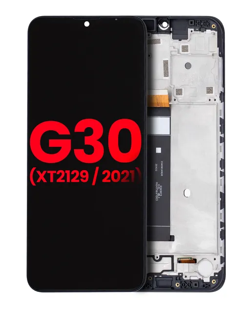 LCD displej s rámečkem pro Motorola Moto G30 (XT2129 / 2021) (Aftermarket Plus) (černá)