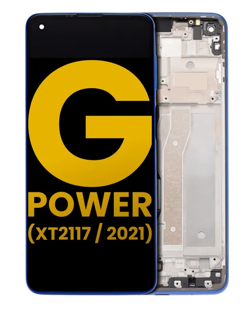 LCD displej s rámečkem pro Motorola Moto G Power (XT2117 / 2021) (repasovaný) (modrá)