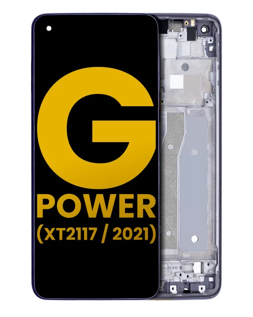 LCD displej s rámečkem pro Motorola Moto G Power (XT2117 / 2021) (repasovaný) (Flash Gray)