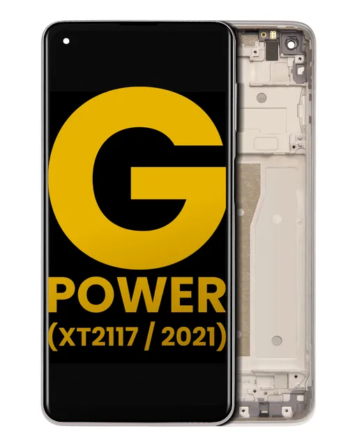 LCD displej s rámečkem pro Motorola Moto G Power (XT2117 / 2021) (repasovaný) (Polar Silver)