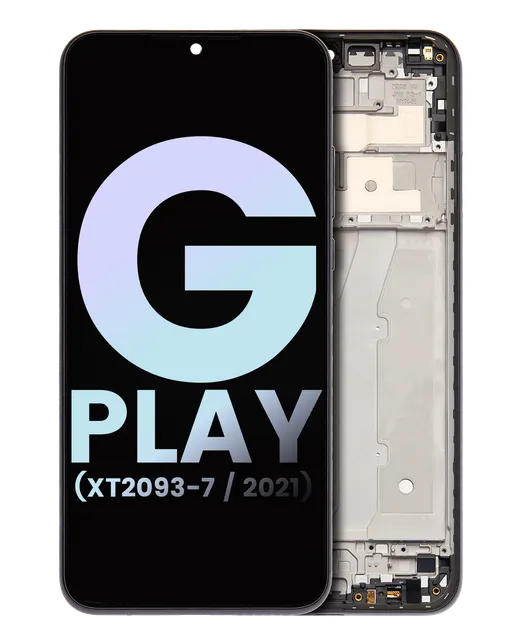LCD displej s rámečkem pro Motorola Moto G Play (XT2093-7 / 2021) (originál OEM) (Flash Gray)