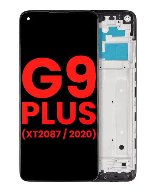 LCD displej s rámečkem pro Motorola Moto G9 Plus (XT2087 / 2020) (Aftermarket Plus) (všechny barvy)