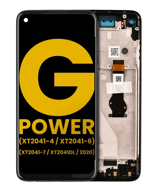 LCD displej s rámečkem pro Motorola Moto G Power (XT2041-4 / XT2041-6 / XT2041-7 / XT2041DL / 2020) (repasovaný) (Smoke Black)
