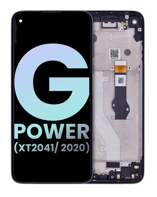 LCD displej s rámečkem pro Motorola Moto G Power (XT2041/ 2020) (originál OEM) (Smoke Black)