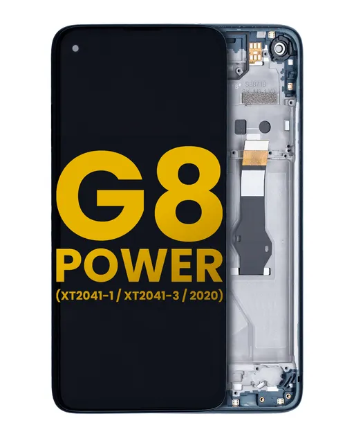 LCD displej s rámečkem pro Motorola Moto G8 Power (XT2041-1 / XT2041-3 / 2020) (repasovaný) (Capri Blue)