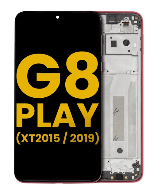 LCD displej s rámečkem pro Motorola Moto G8 Play (XT2015 / 2019) (repasovaný) (Magenta Red)