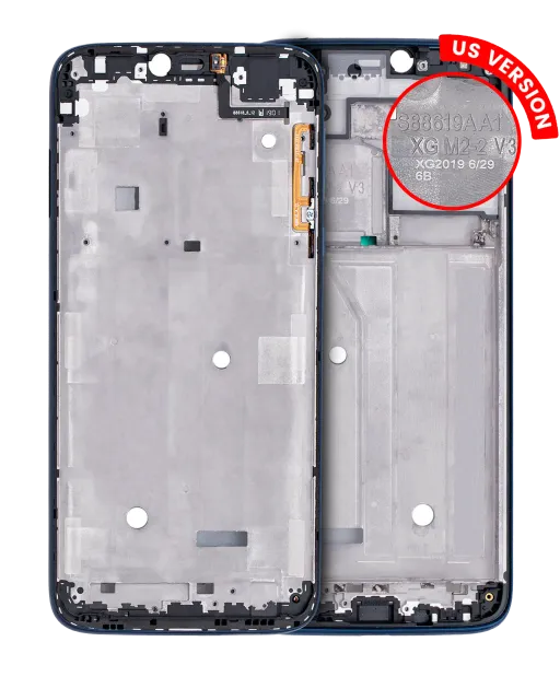 Střední rám housing + LCD rám pro Motorola Moto G7 Power (XT1955 / 2019) (US verze) (Marine Blue) (sada 2 ks)