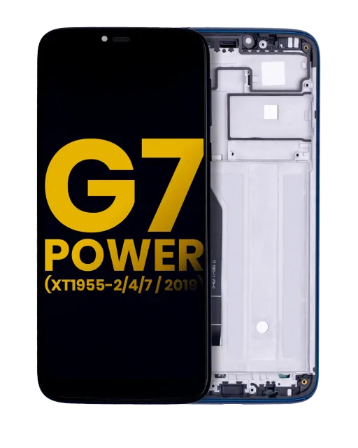 LCD displej s rámečkem pro Motorola Moto G7 Power (154 mm) (XT1955-2/4/7 / 2019) (mezinárodní verze) (repasovaný) (Marine Blue)