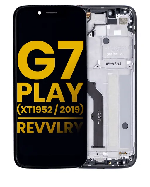LCD displej s rámečkem pro Motorola Moto G7 Play (XT1952 / 2019) / T-Mobile Revvlry (repasovaný) (Starry Black)