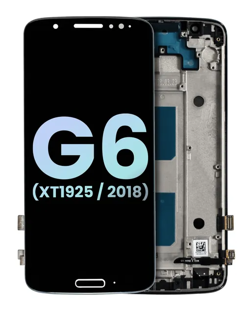 LCD displej s rámečkem pro Motorola Moto G6 (XT1925 / 2018) (originál OEM) (černá)