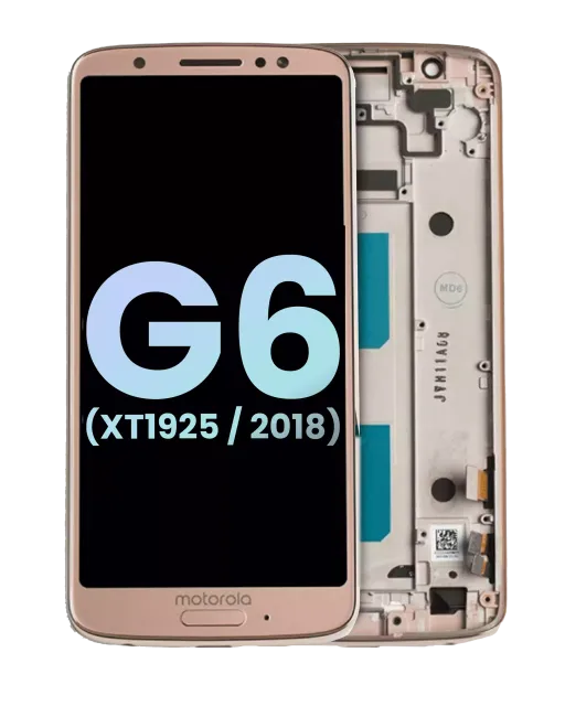 LCD displej s rámečkem pro Motorola Moto G6 (XT1925 / 2018) (originál OEM) (Oyster Blush)