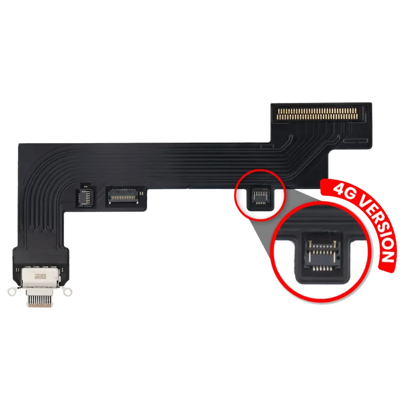 Flex kabel nabíjecího konektoru pro iPad Air 4 / iPad Air 5 (verze Cellular) (Aftermarket Plus) (růžově zlatá)