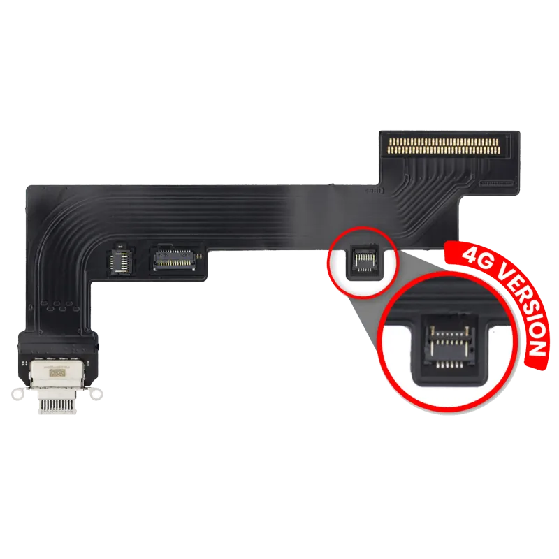 Flex kabel nabíjecího konektoru pro iPad Air 4 / iPad Air 5 (verze Cellular) (Aftermarket Plus) (bílá)