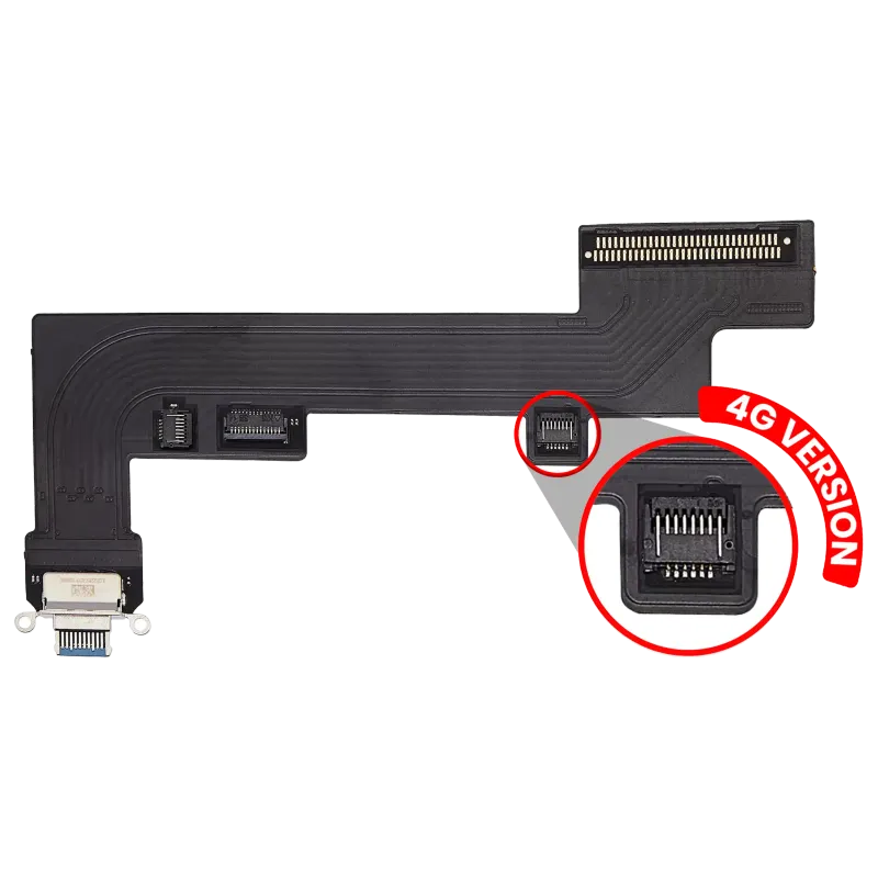 Flex kabel nabíjecího konektoru pro iPad Air 5 (verze Cellular) (Aftermarket Plus) (modrá)