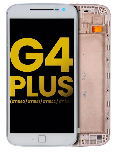 LCD displej s rámečkem pro Motorola Moto G4 Plus (XT1640 / XT1641 / XT1642 / XT1644 / 2016) (repasovaný) (bílá)