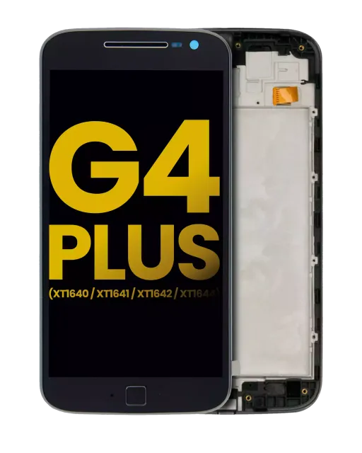 LCD displej s rámečkem pro Motorola Moto G4 Plus (XT1640 / XT1641 / XT1642 / XT1644 / 2016) (repasovaný) (černá)