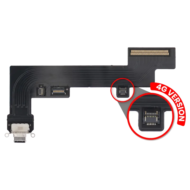 Flex kabel nabíjecího konektoru pro iPad Air 4 / iPad Air 5 (verze Cellular) (Aftermarket Plus) (černá)