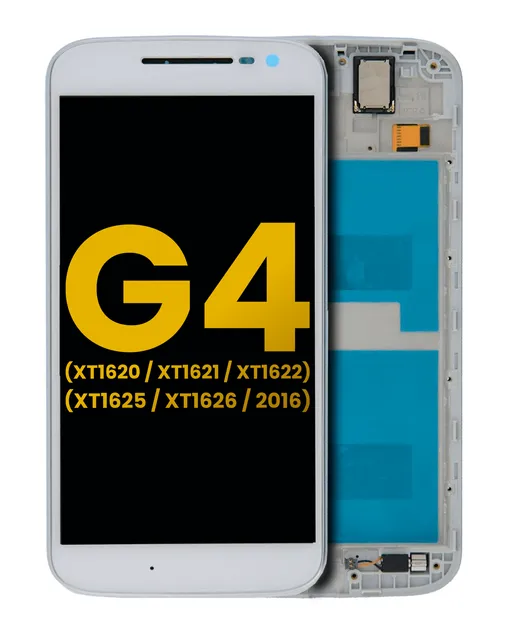 LCD displej s rámečkem pro Motorola Moto G4 (XT1620 / XT1621 / XT1622 / XT1625 / XT1626 / 2016) (repasovaný) (bílá)