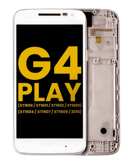 LCD displej s rámečkem pro Motorola Moto G4 Play (XT1600 / XT1601 / XT1602 / XT1603 / XT1604 / XT1607 / XT1609 / 2016) (repasovaný) (bílá)