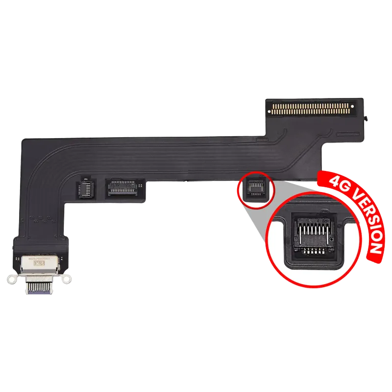 Flex kabel nabíjecího konektoru pro iPad Air 5 (verze Cellular) (Aftermarket Plus) (fialová)