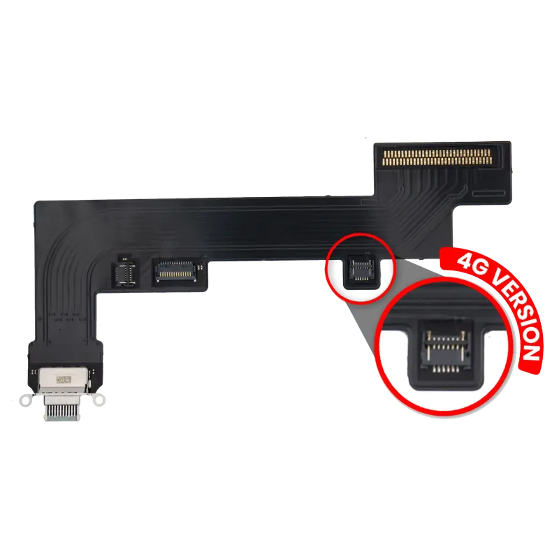 Flex kabel nabíjecího konektoru pro iPad Air 4 (verze Cellular) (Aftermarket Plus) (nebesky modrá)