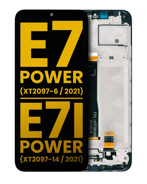 LCD displej s rámečkem pro Motorola Moto E7 Power (XT2097-6 / 2021) (repasovaný) (černá)