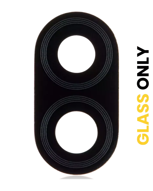 Sklíčko zadní kamery (jen sklo) s lepením pro Motorola Moto E (XT2052 / 2020) (sada 2 ks) (černá)