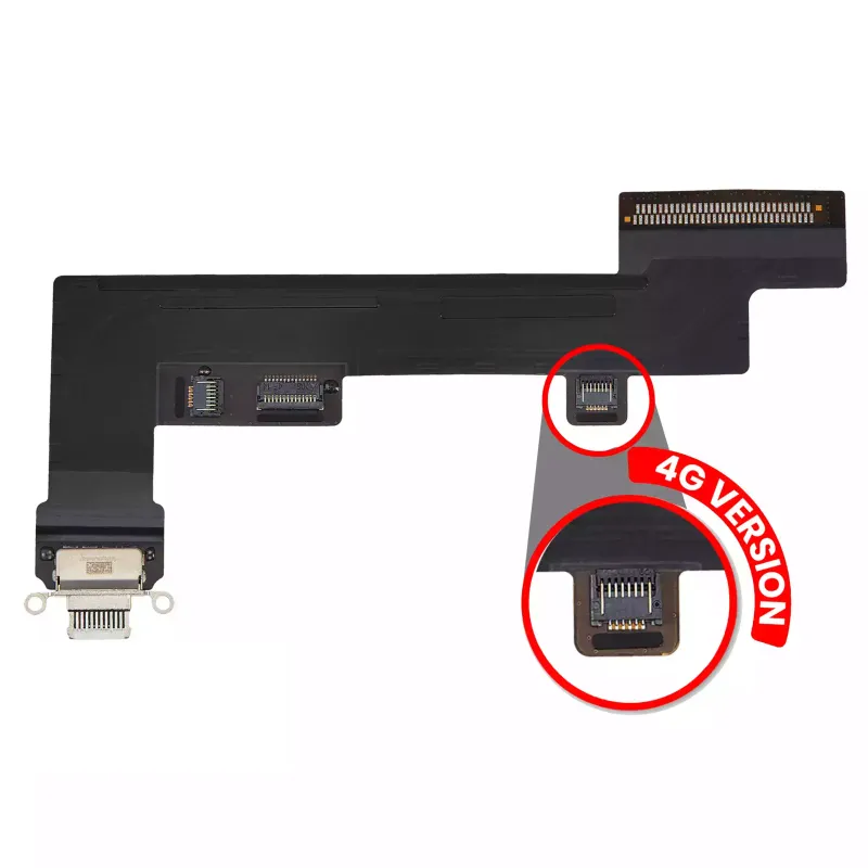 Flex kabel nabíjecího konektoru pro iPad Air 4 / iPad Air 5 (verze Cellular) (originál z vyřazeného zařízení, stav A) (bílá)