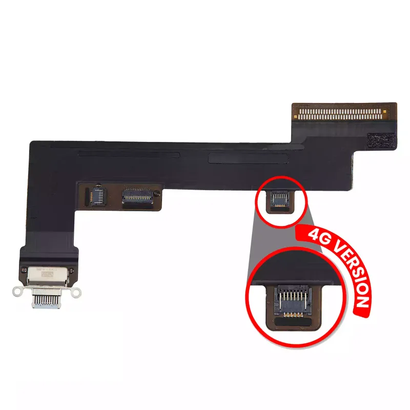 Flex kabel nabíjecího konektoru pro iPad Air 4 (verze Cellular) (originál z vyřazeného zařízení, stav A) (nebesky modrá)