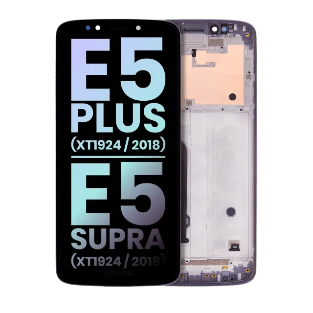 LCD displej s rámečkem pro Motorola Moto E5 Plus (XT1924 / 2018) / E5 Supra (159 mm) (XT1924 / 2018) (US verze) (originál OEM) (černá)