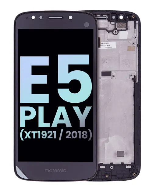 LCD displej s rámečkem pro Motorola Moto E5 Play (XT1921 / 2018) (originál OEM) (černá)