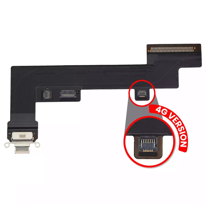 Flex kabel nabíjecího konektoru pro iPad Air 4 / iPad Air 5 (verze Cellular) (originál z vyřazeného zařízení, stav A) (růžově zlatá)