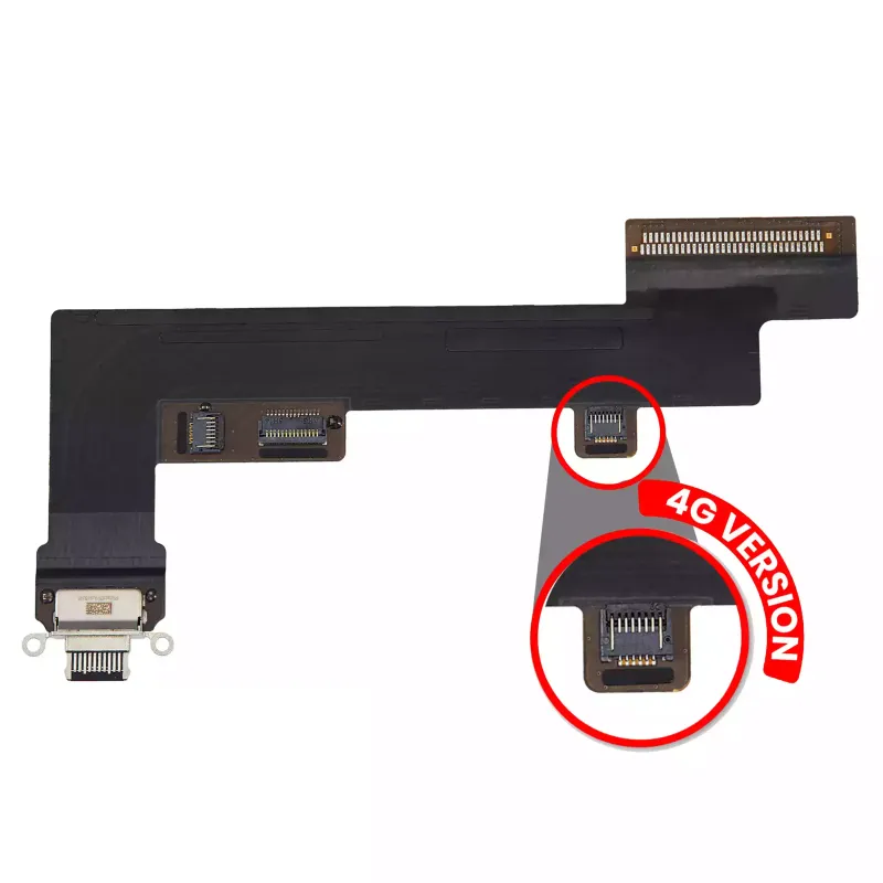 Flex kabel nabíjecího konektoru pro iPad Air 4 / iPad Air 5 (verze Cellular) (originál z vyřazeného zařízení, stav A) (černá)