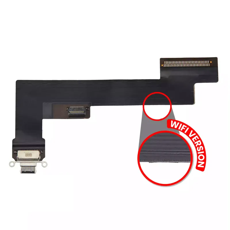 Flex kabel nabíjecího konektoru pro iPad Air 4 (jen WiFi) (originál z vyřazeného zařízení, stav A) (černá)