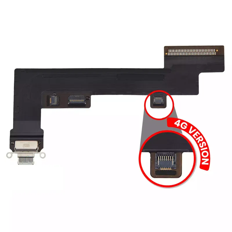Flex kabel nabíjecího konektoru pro iPad Air 4 (verze Cellular) (originál z vyřazeného zařízení, stav A) (zelená)