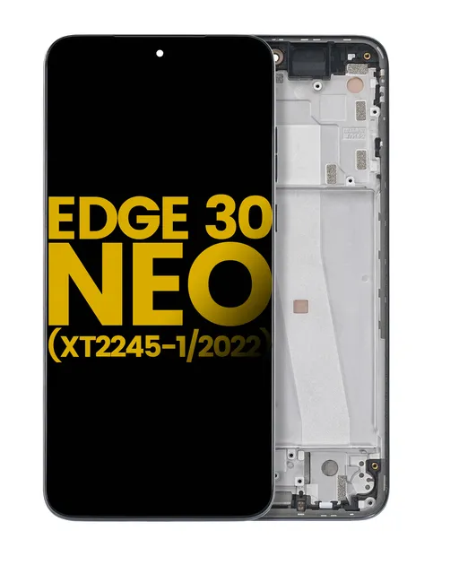 OLED displej s rámečkem pro Motorola Edge 30 Neo (XT2245-1 / 2022) (repasovaný) (Black Onyx)