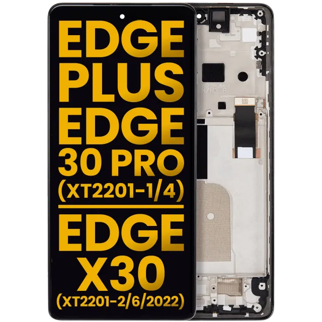 OLED displej s rámečkem pro Motorola Moto Edge Plus / Edge 30 Pro (XT2201-1/4) / Edge X30 5G (XT2201-2/6 /2022) (repasovaný) (Cosmos Blue)