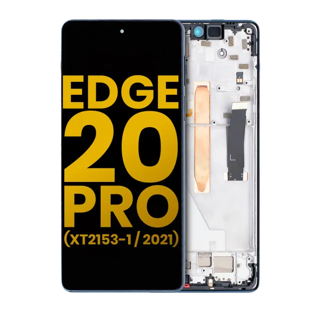 LCD displej s rámečkem pro Motorola Edge 20 Pro (XT2153-1 / 2021) (repasovaný) (Midnight Blue)