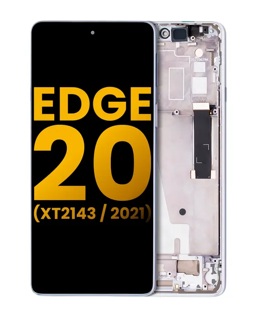 LCD displej s rámečkem pro Motorola Edge 20 (XT2143 / 2021) (repasovaný) (Frosted White)