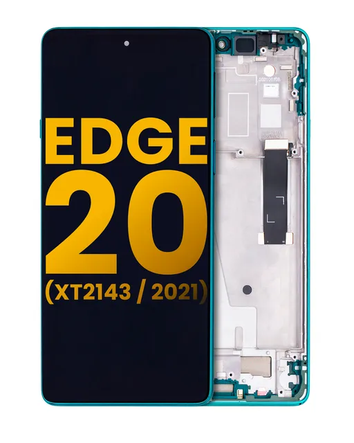 LCD displej s rámečkem pro Motorola Edge 20 (XT2143 / 2021) (repasovaný) (Frosted Emerald)