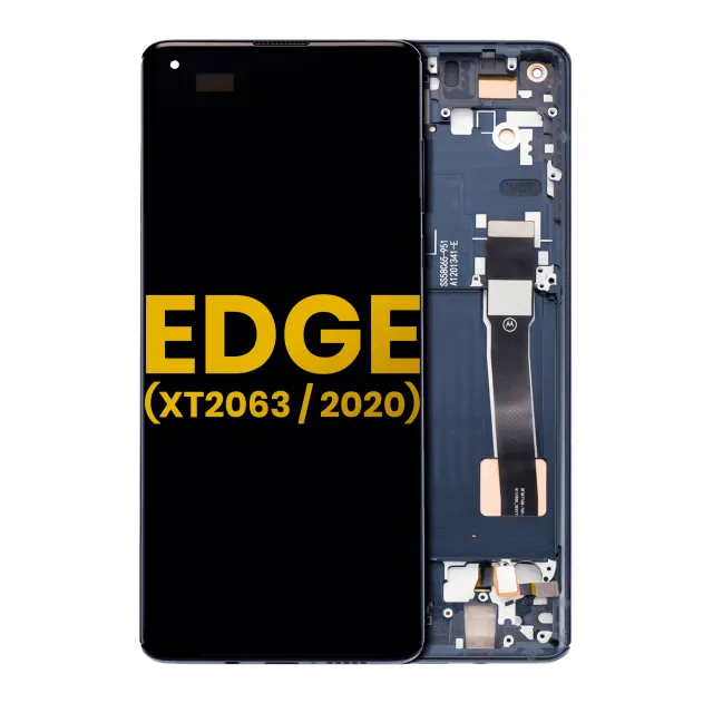 OLED displej s rámečkem pro Motorola Edge 5G (XT2063 / 2020) (repasovaný) (Solar Black)