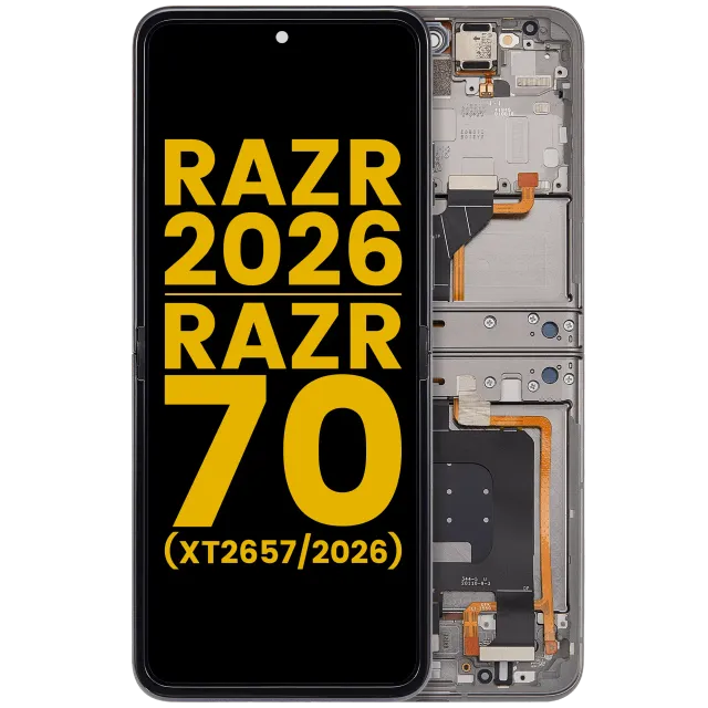 OLED displej s rámečkem pro Motorola Razr 2026 / Razr 70 (XT2657 / 2026) (repasovaný) (Hematite)