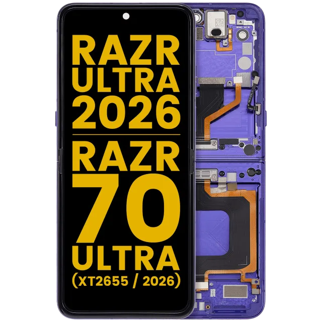 OLED displej s rámečkem pro Motorola Razr Ultra 2026 / Razr 70 Ultra (XT2655 / 2026) (repasovaný) (Orient Blue)